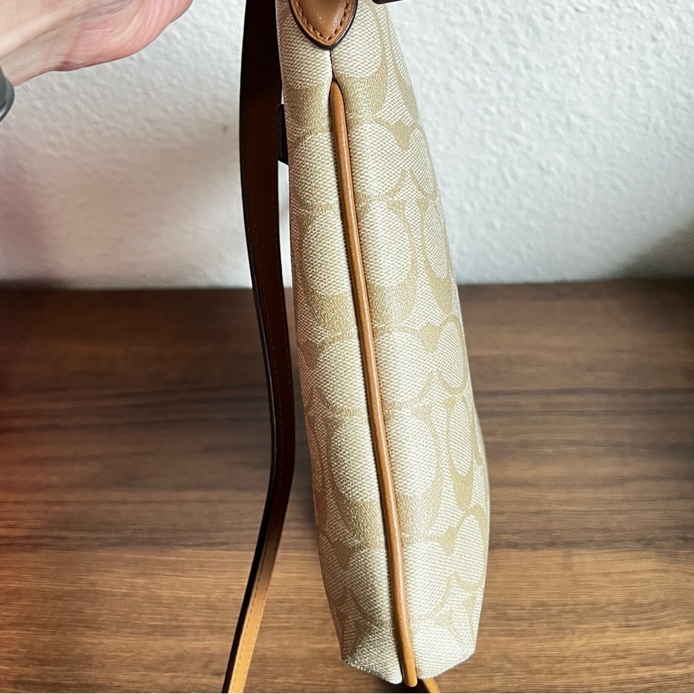 Coach Rowan File Bag Signature Canvas Crossbody Khaki Saddle C1554 - Picture 9 of 14